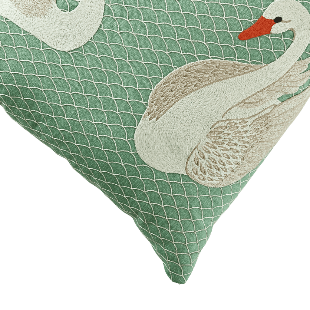 Hand Embroidered Birds Pillow Cover 20" x 20"