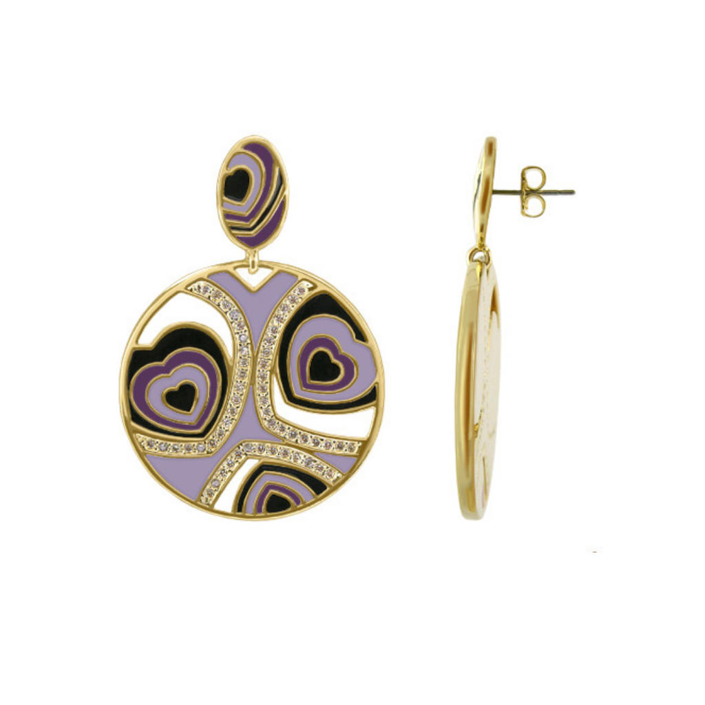 Retro Hearts earring