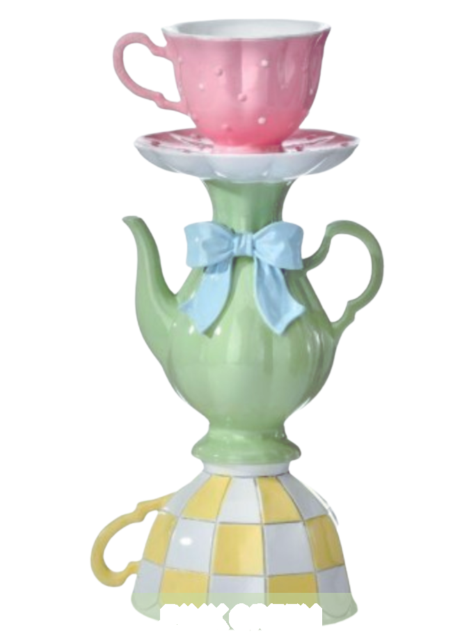 TEAPOT/TEACUP CANDLE HOLDER