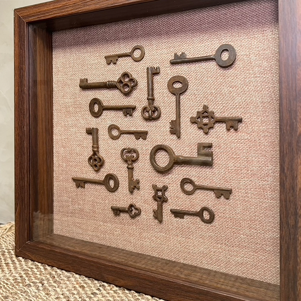 Vintage Keys Art - Walnut