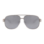 Zebra Wood Silver Framed Square Aviator Sunglasses by WUDN