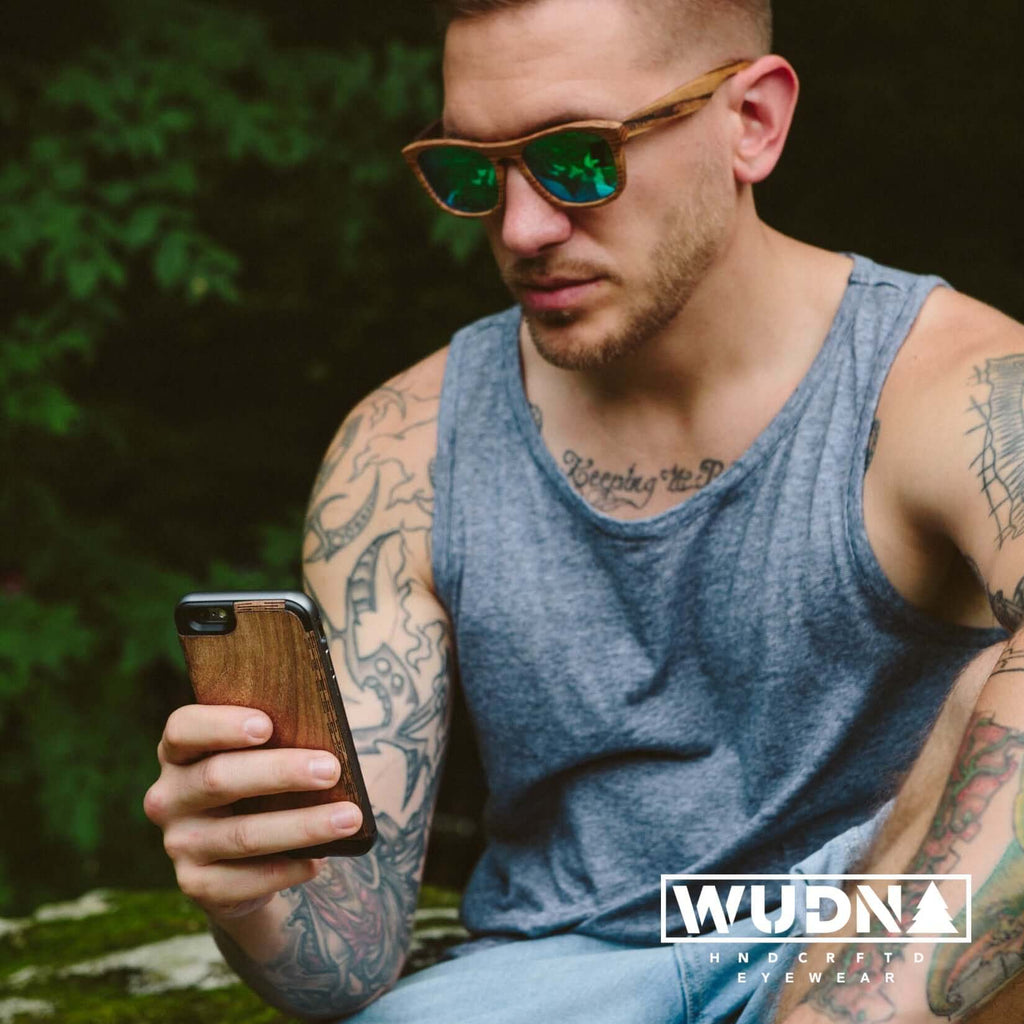 Real Zebra All Wood Jacks Sunglasses by WUDN