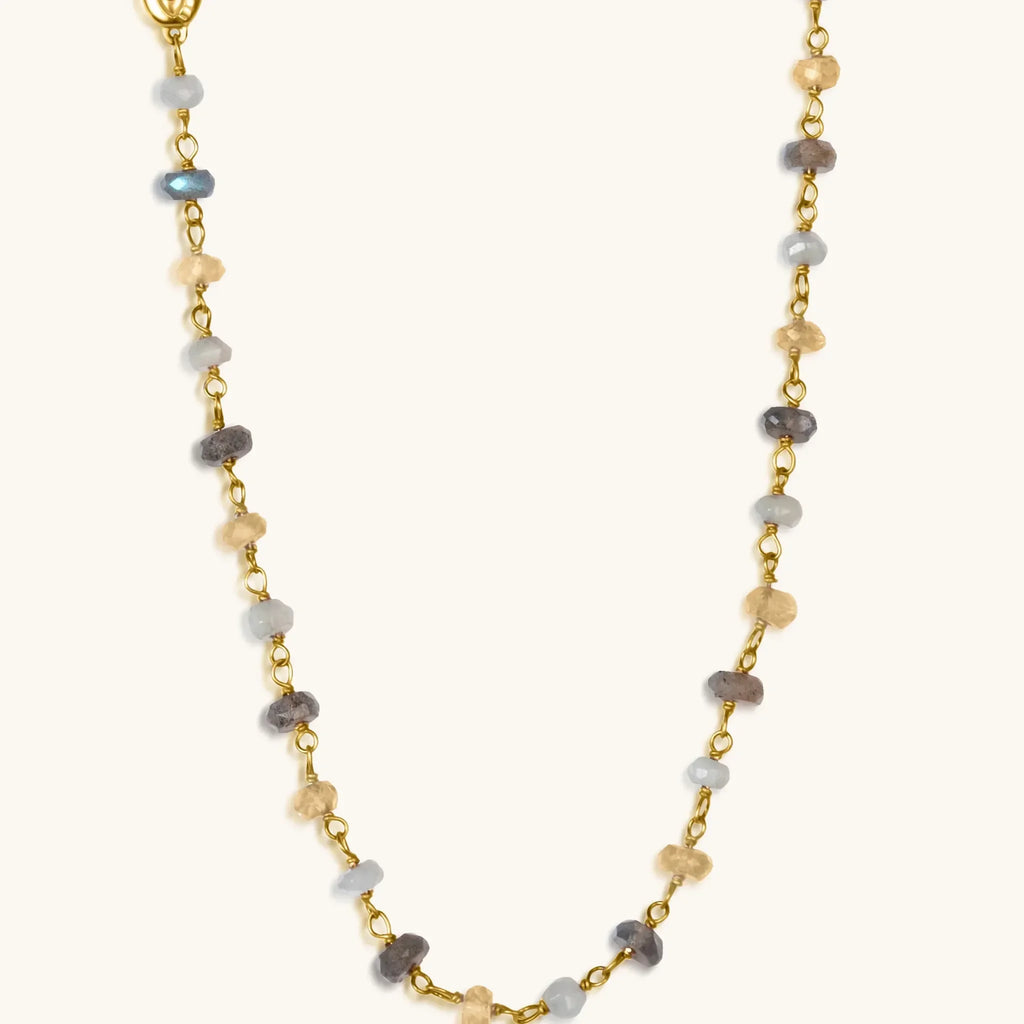 Divine Happiness - Citrine Labradorite Moonstone Wrap