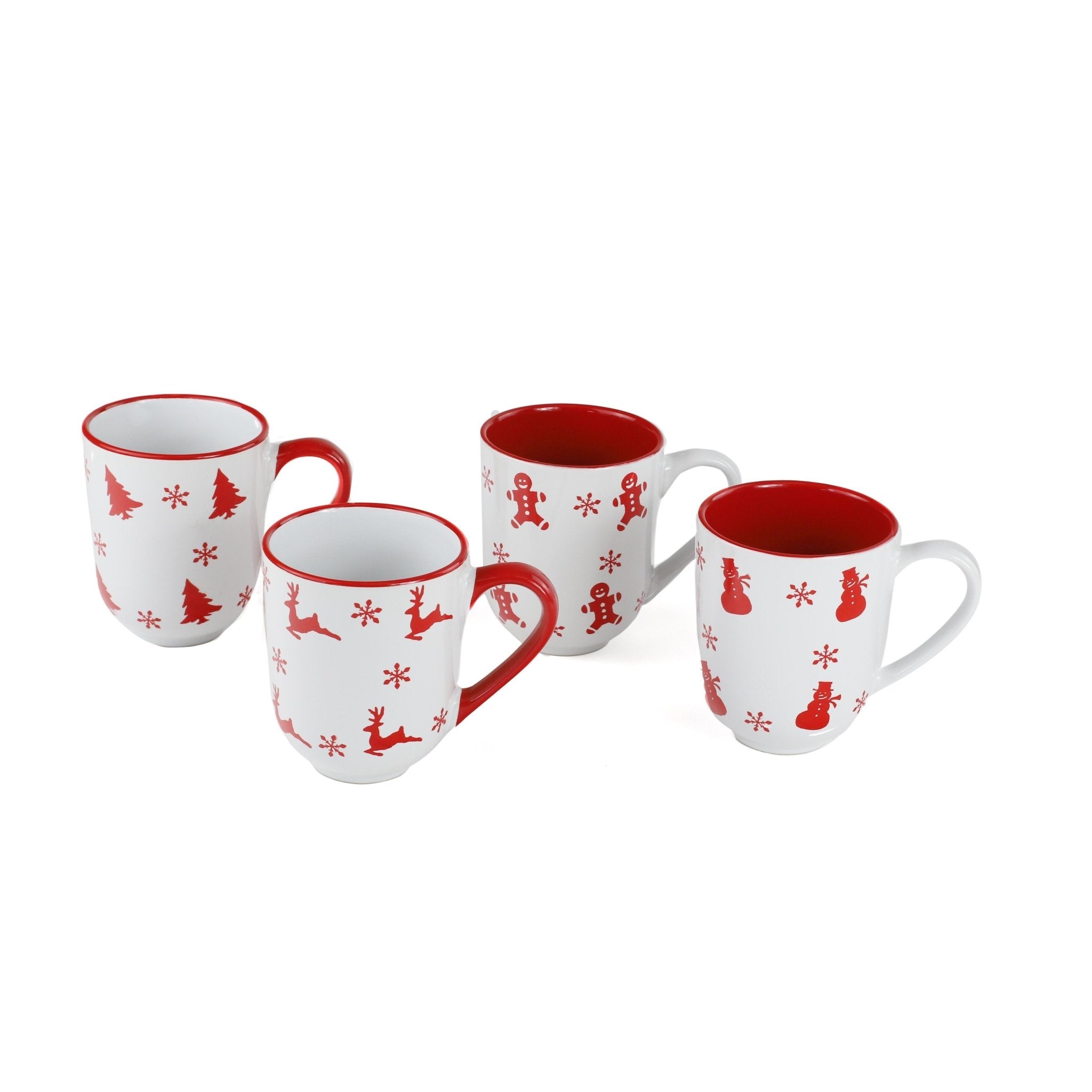 Winterfest 4 Piece Assorted Holiday Motifs Mug Set - Che Cose Belle