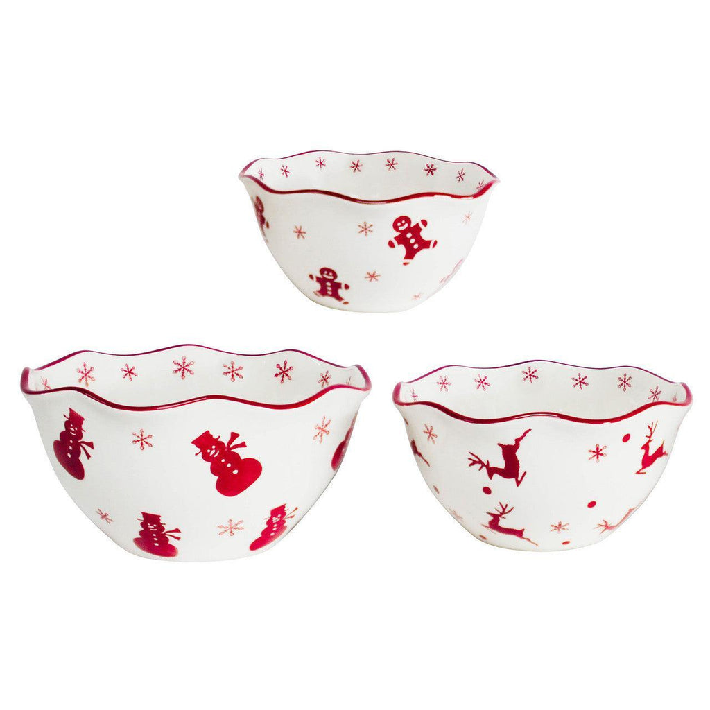 Winterfest 3 Piece Nesting Serving Bowl Set - Che Cose Belle