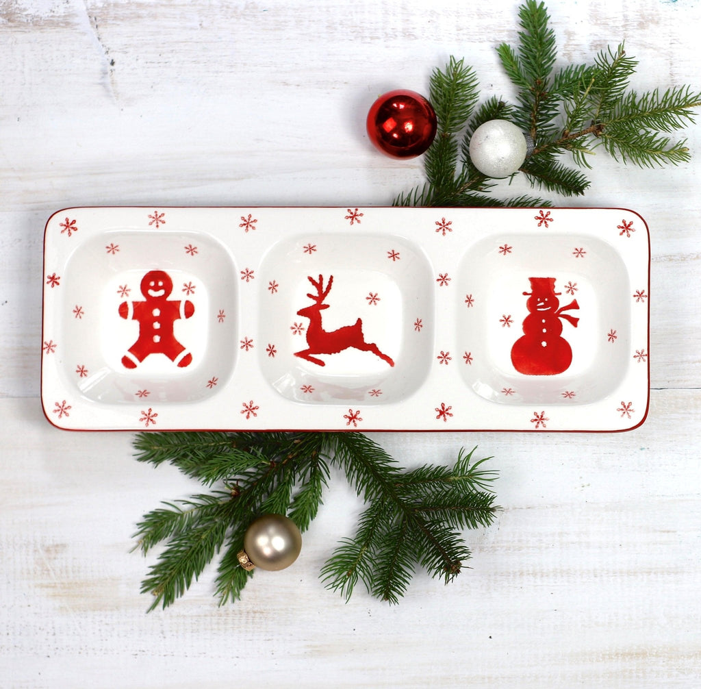 Winterfest 3 Part Divided Serving Tray - Che Cose Belle