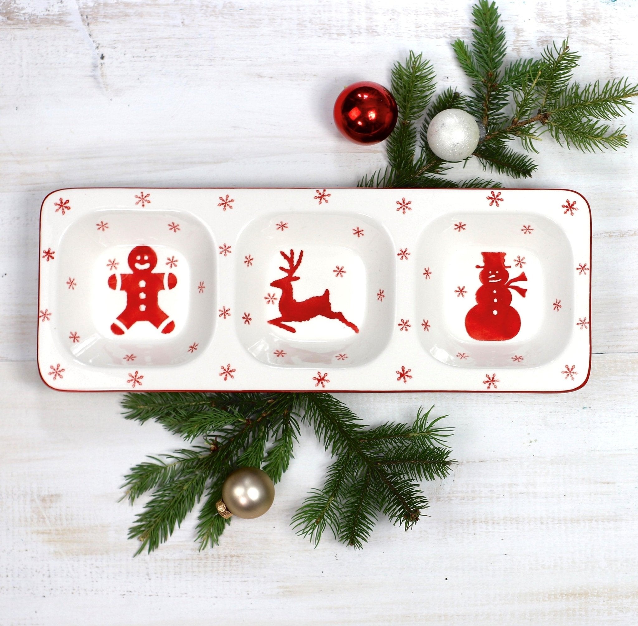 Winterfest 3 Part Divided Serving Tray - Che Cose Belle