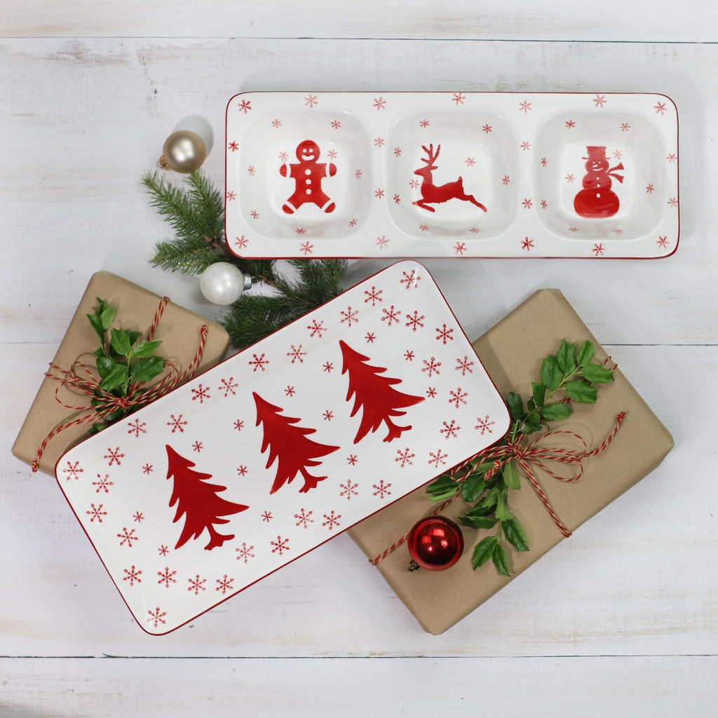Winterfest 3 Part Divided Serving Tray - Che Cose Belle