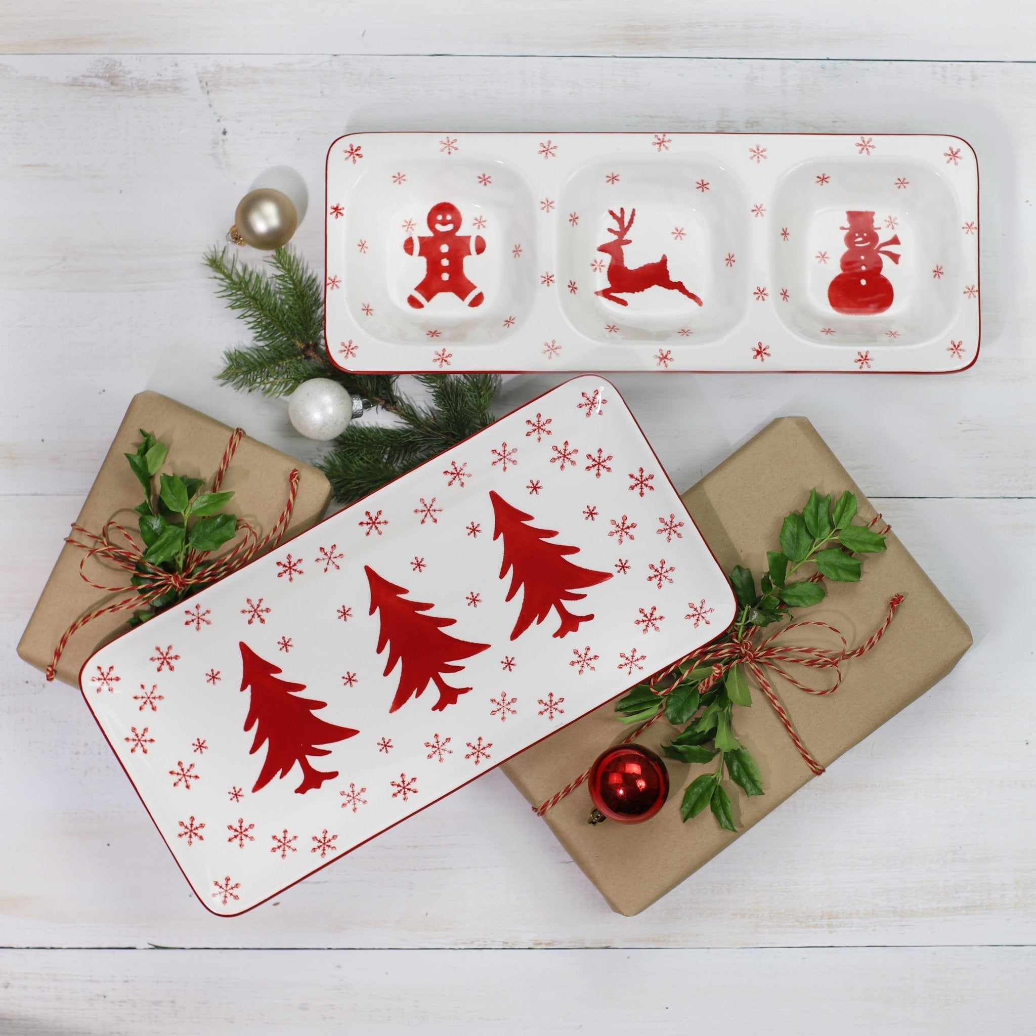 Winterfest 3 Part Divided Serving Tray - Che Cose Belle