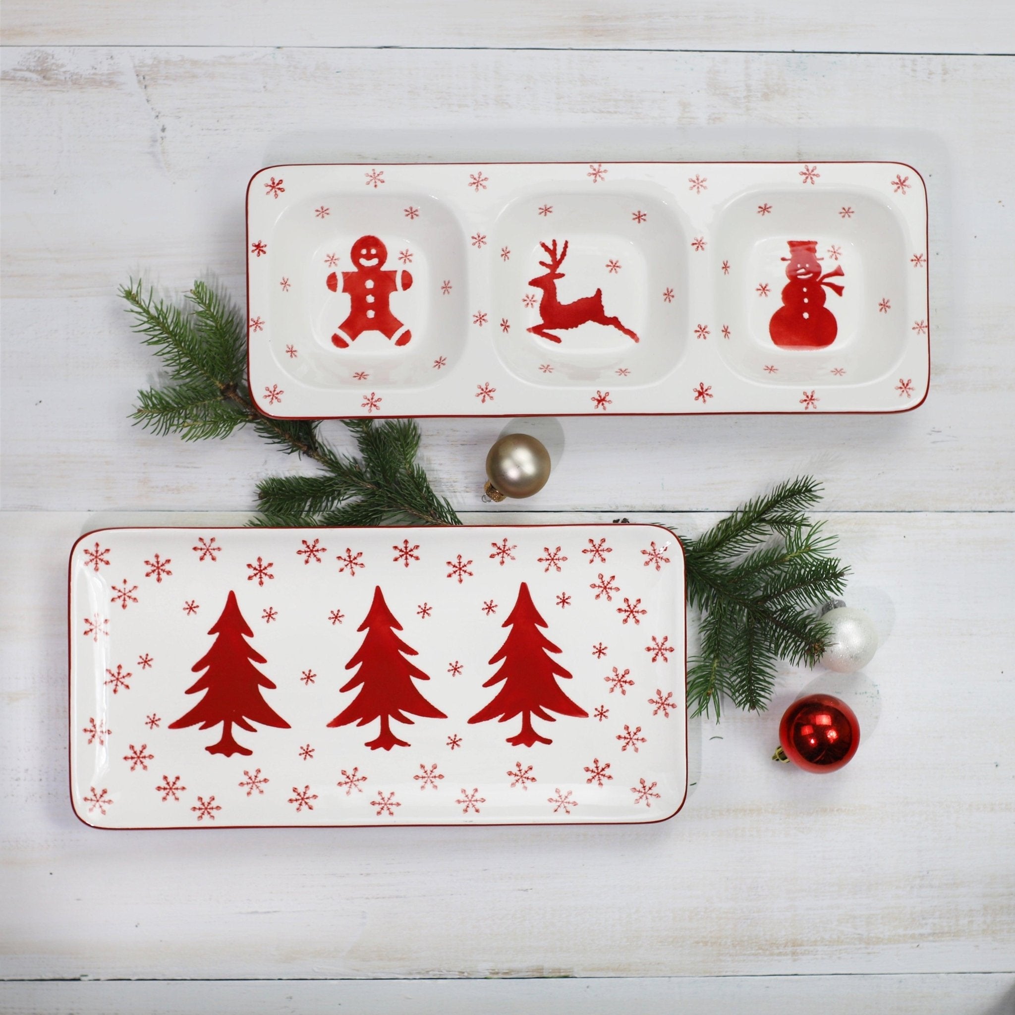 Winterfest 3 Part Divided Serving Tray - Che Cose Belle