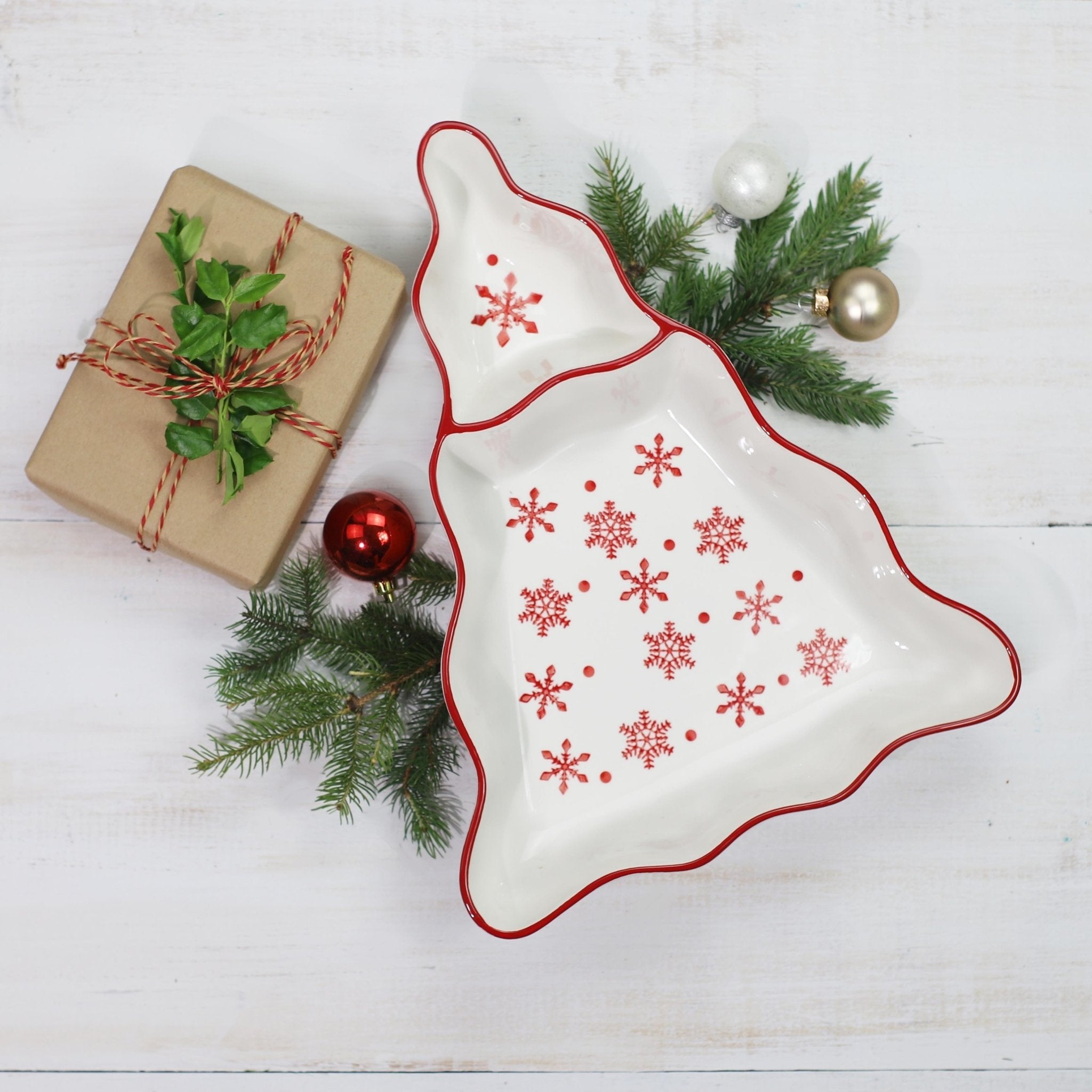 Winterfest Chip and Dip Tree Platter - Che Cose Belle