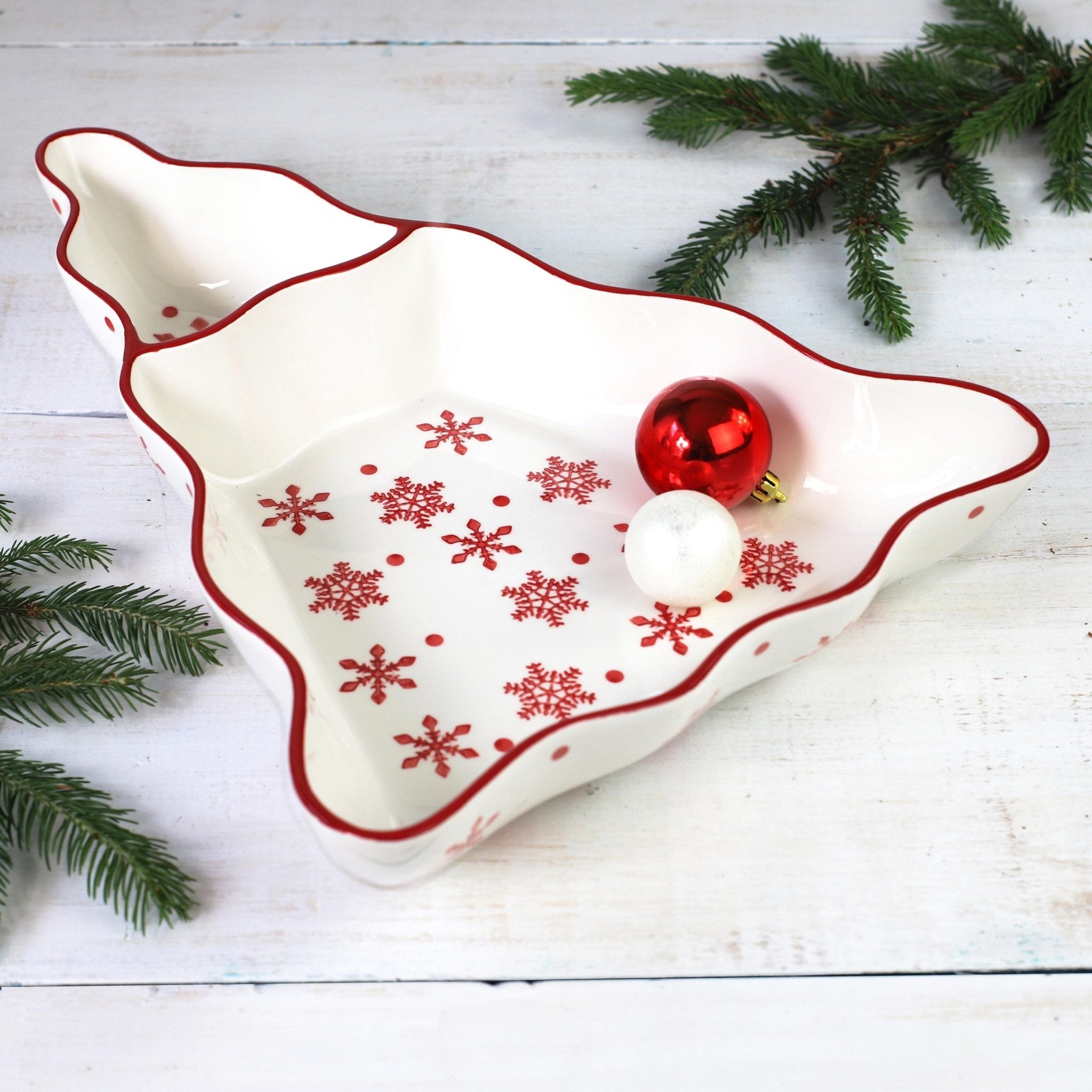 Winterfest Chip and Dip Tree Platter - Che Cose Belle