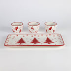 Winterfest 4 Piece Holiday Entertainment Tray and bowl , Set of 4 - Che Cose Belle