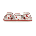 Winterfest 4 Piece Holiday Entertainment Tray and bowl , Set of 4 - Che Cose Belle