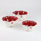 Winterfest 3 Piece HandPainted Nesting Bowl Set - Snow Flake - Che Cose Belle