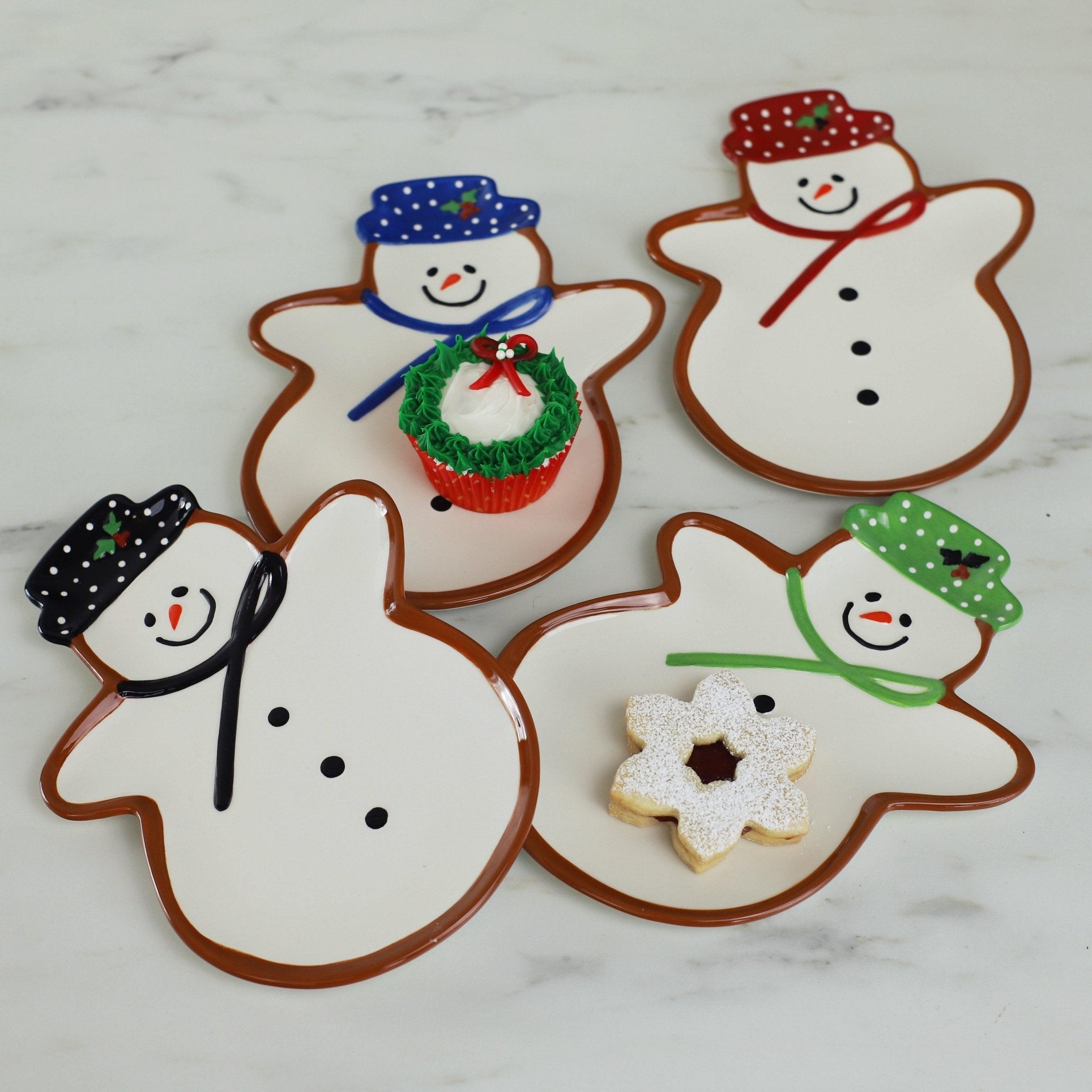 Winterfest Snowman Plates, Set of 4 - Che Cose Belle