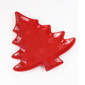 Winterfest Large 16'' Tree Shape Red Ceramic Platter - Che Cose Belle