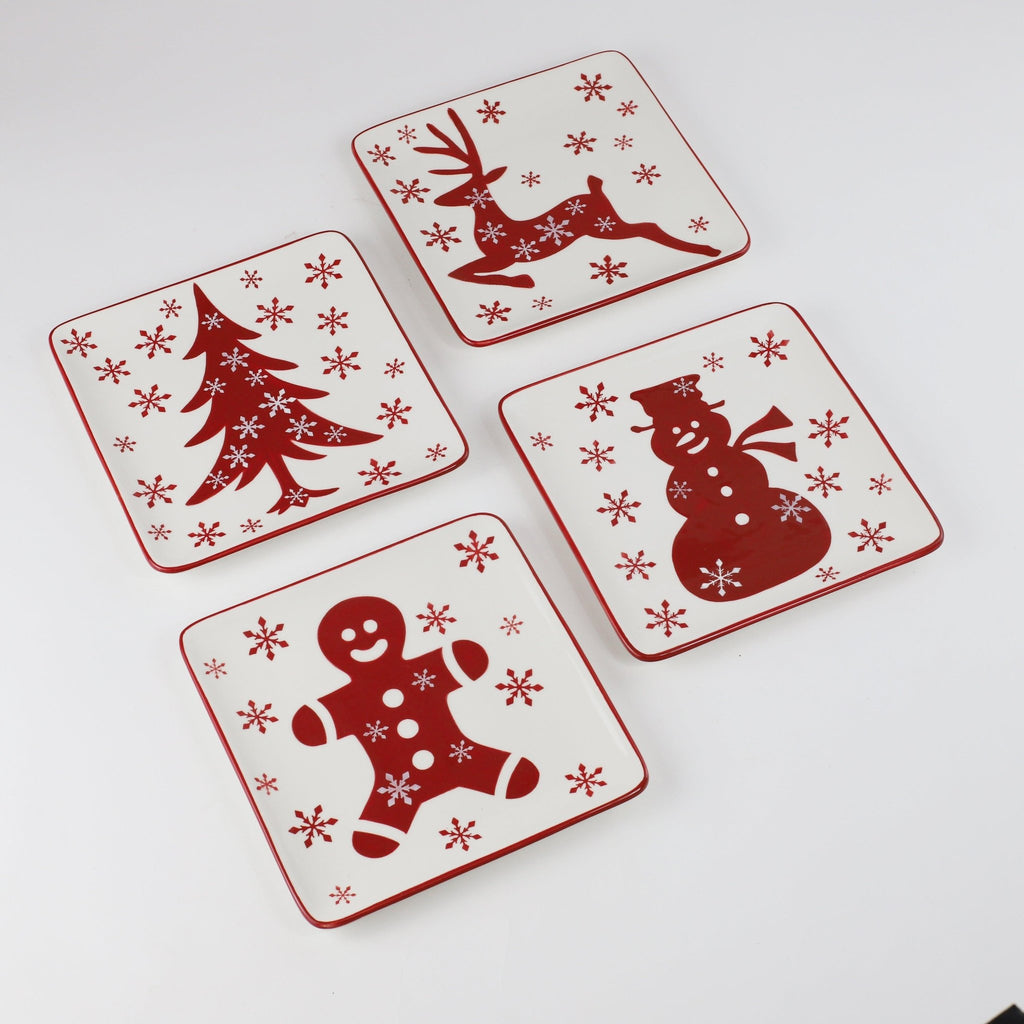 Winterfest 8 - Inch Salad Plates | Dessert Plate, Set of 4 - Che Cose Belle