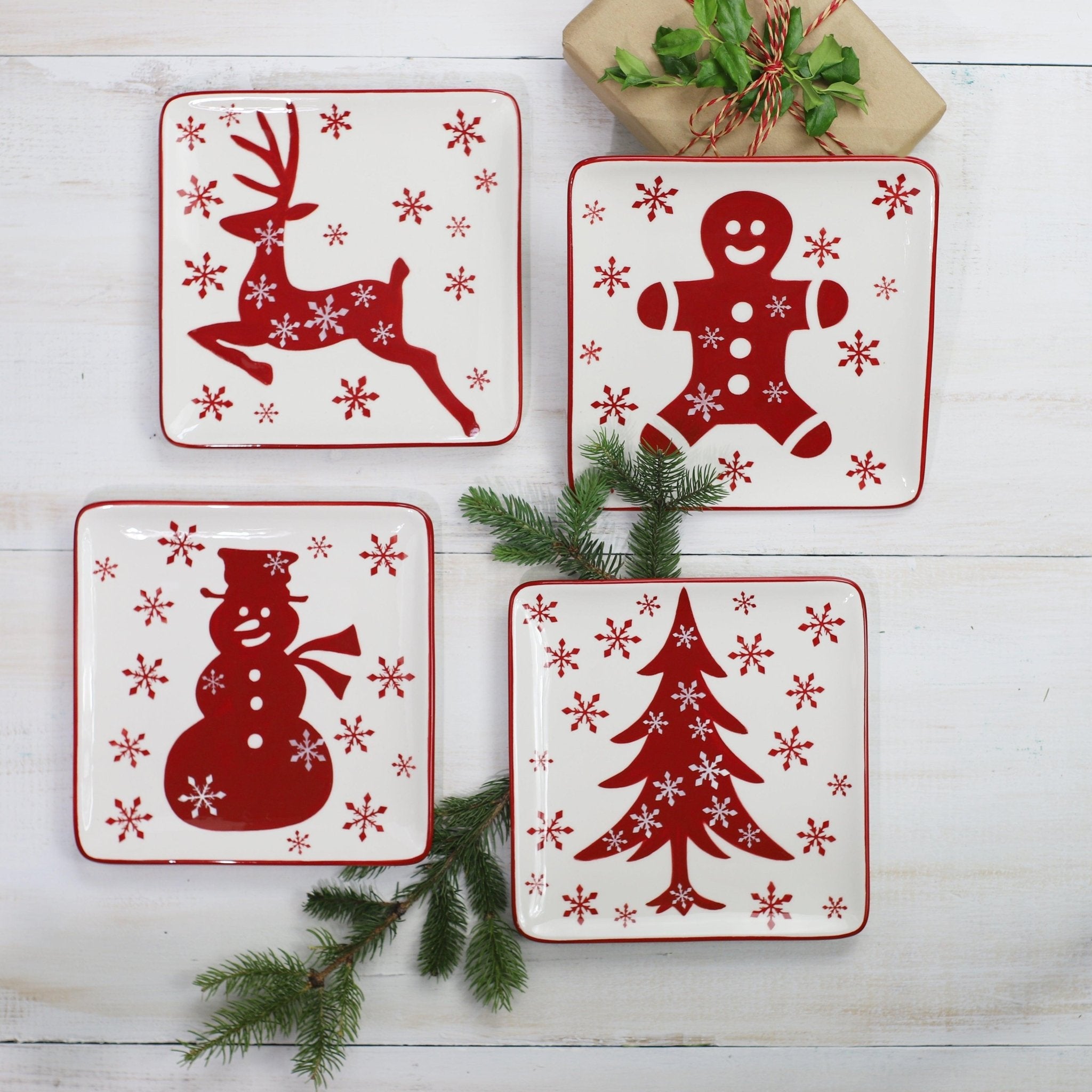Winterfest 8 - Inch Salad Plates | Dessert Plate, Set of 4 - Che Cose Belle