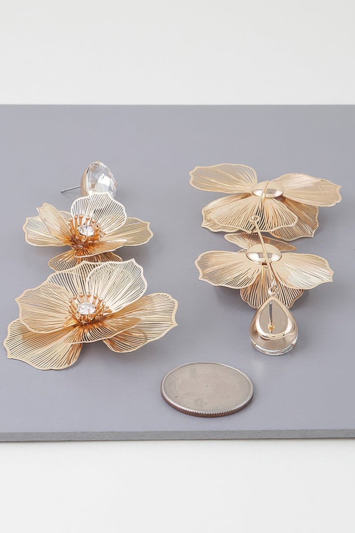 Jewel Flower Teardrop Earrings