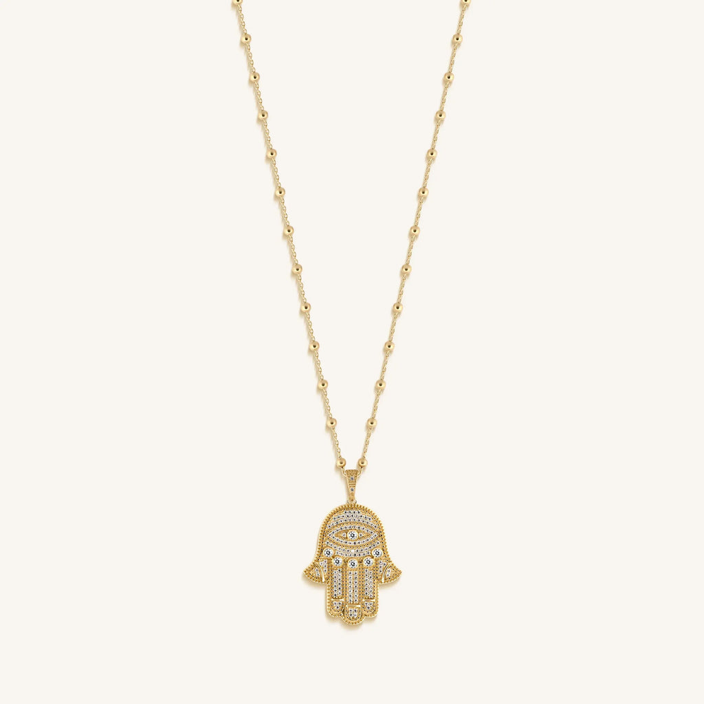Inspired Action Gold Evil Eye & Hamsa Hand Necklace