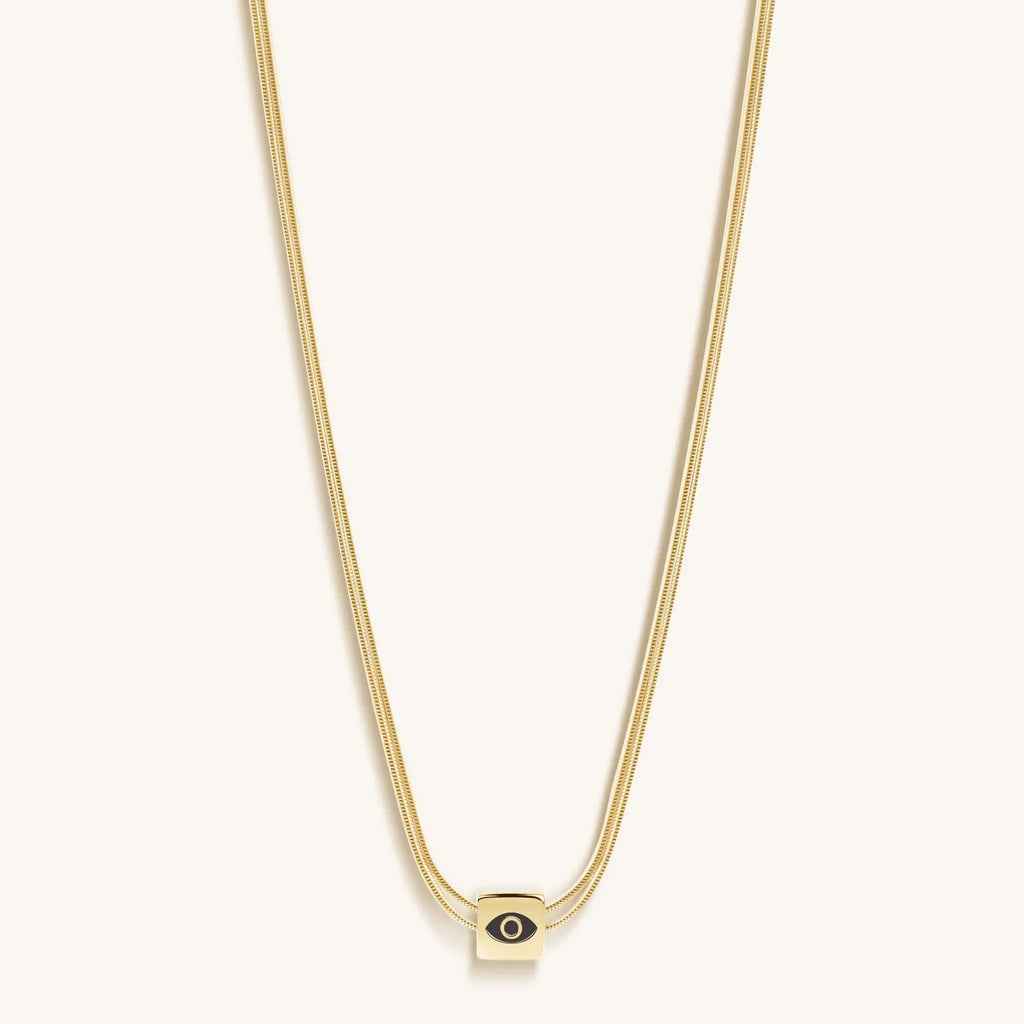Nurture & Thrive - Aquamarine Evil Eye March Birthstone Necklace