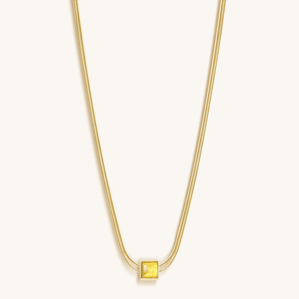 Awaken & Shine - Citrine Evil Eye November Birthstone Necklace