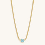 Nurture & Thrive - Aquamarine Evil Eye March Birthstone Necklace