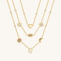 Spirit’s Transformation Multi-Symbol Mother of Pearl Layered Necklace