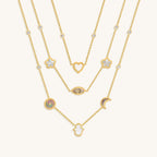 Spirit’s Transformation Multi-Symbol Mother of Pearl Layered Necklace