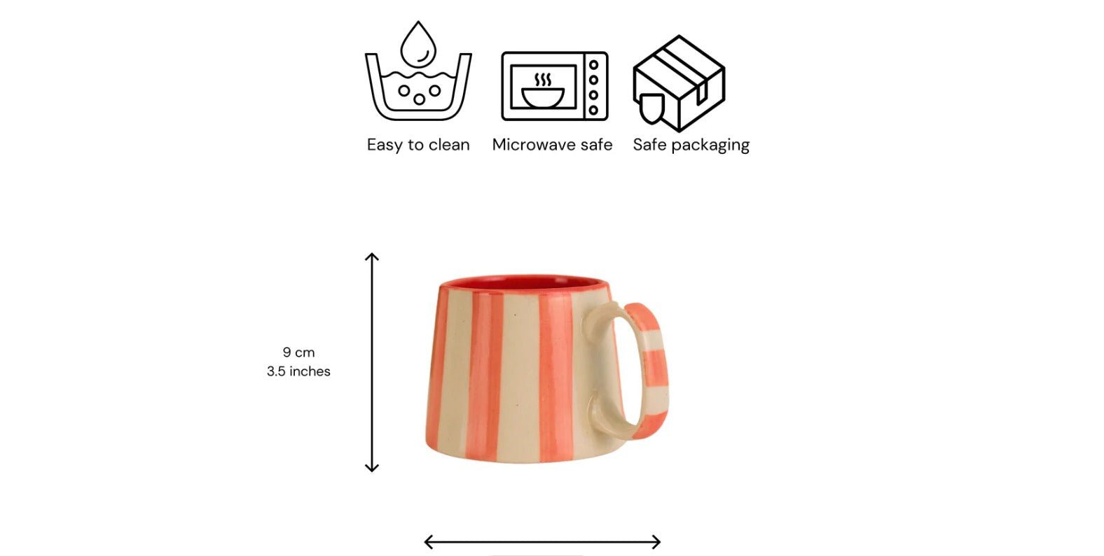 Ceramic Pink Stripe Coffee cup - 220ml (SET OF 4) - Che Cose Belle