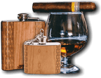 6 oz. Wooden Hip Flask (Keep Calm in American Cherry)