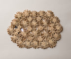 Fleur Raffia Placemat, Natural Color Flowers Woven Tabletop