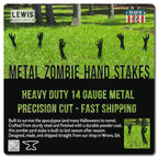 Zombie Hands Metal Yard Stakes | Halloween Lawn Decor Set