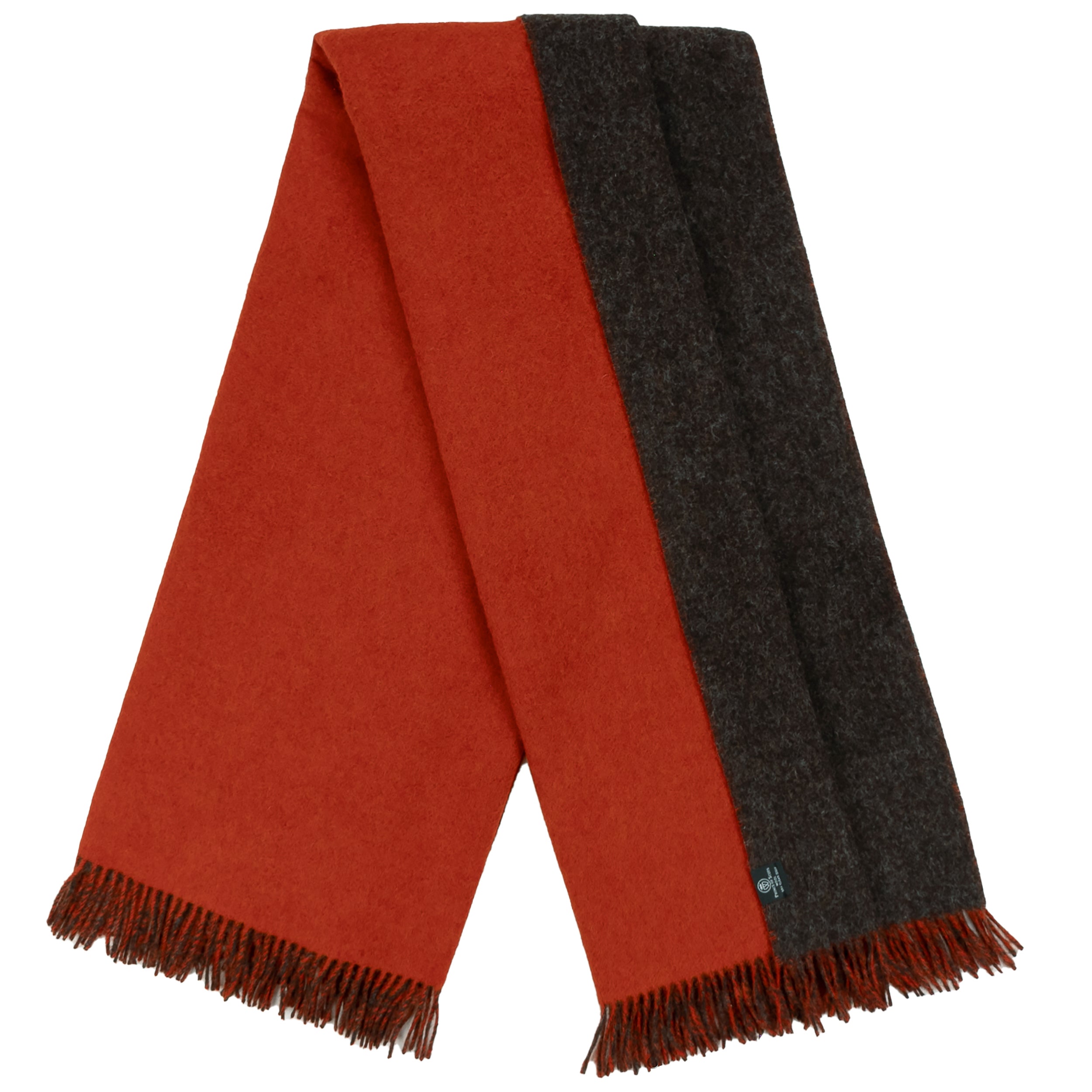 Highland Tweeds Reversible Double Cloth Throw - Orange/Brown