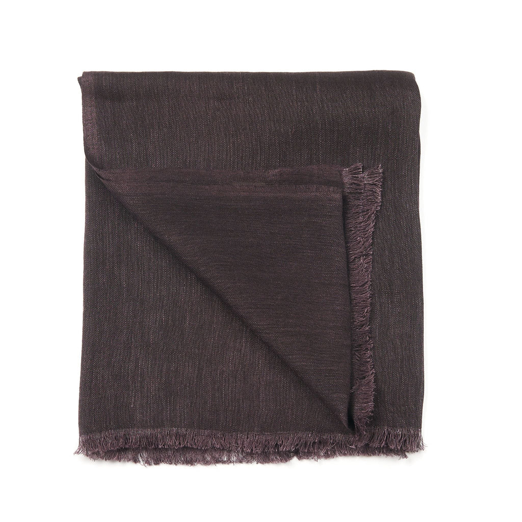Coco Brown Hand Woven Linen Silk Blend Scarf