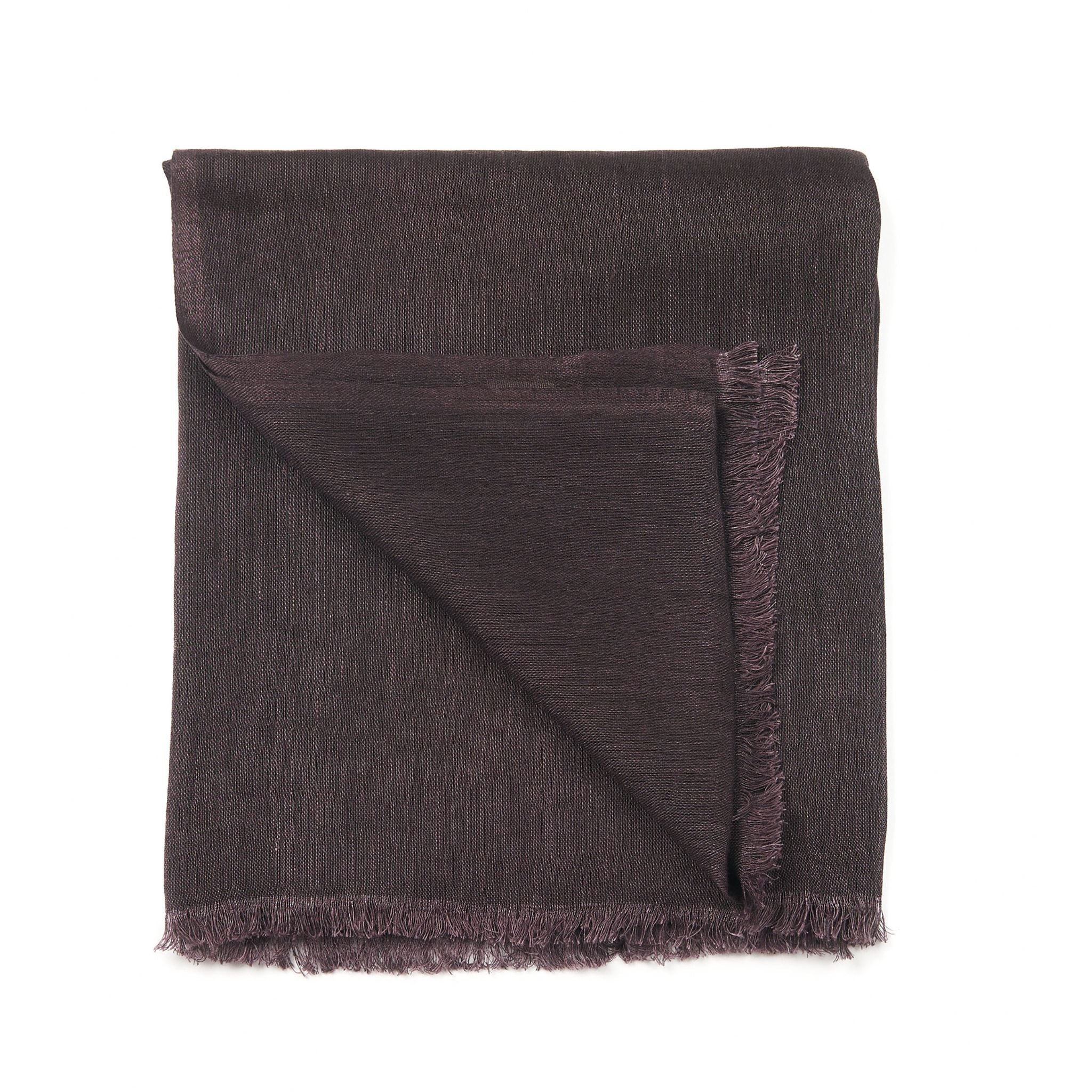 Coco Brown Hand Woven Linen Silk Blend Scarf