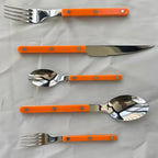 S/10 French Retro Flatware Set, Stainless Steel Rivet Cutlery Silverware