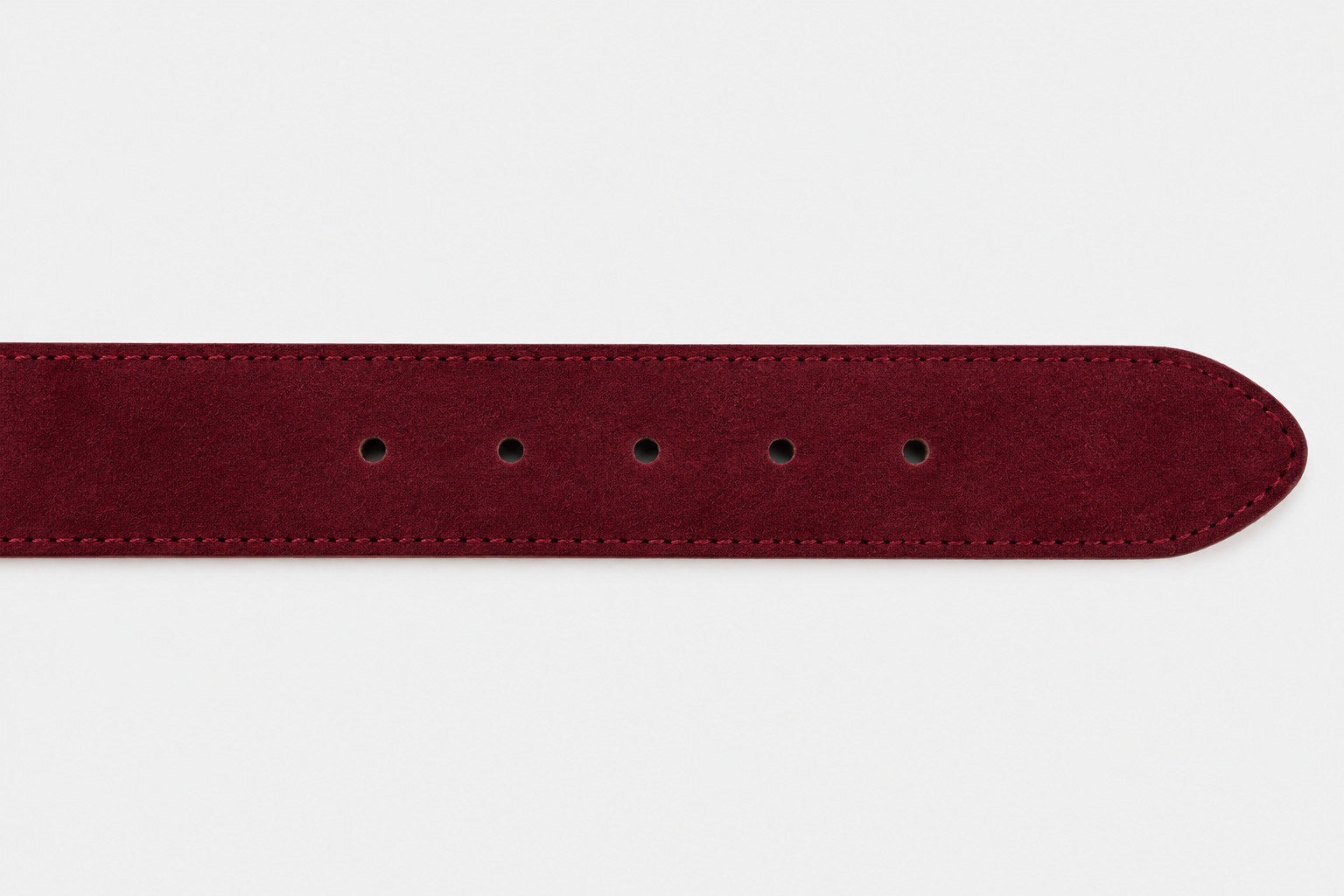The Bari Burgundy Suede Leather Belt