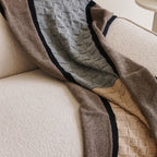 Plush Muhu Brown Gray Hand Knitted Alpaca Blanket Shawl