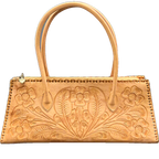 The Abby| Floral Hand-Tooled Leather Clutch & Crossbody