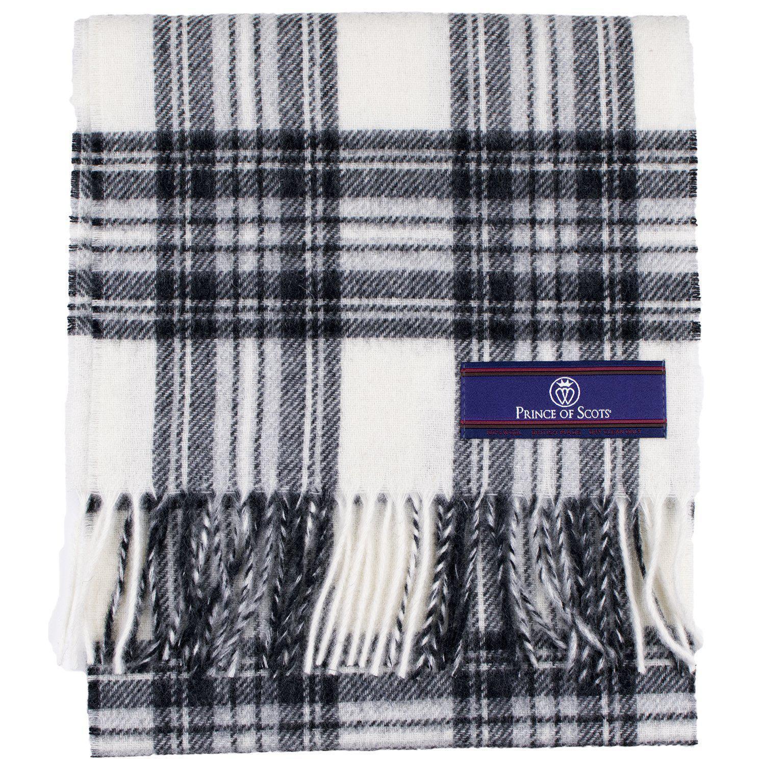 Merino Lambswool Tartan Scarf - Dress Grey Stewart