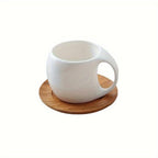 Elegant Ceramic Mug & Saucer Set | 7oz Modern Eco Drinkware