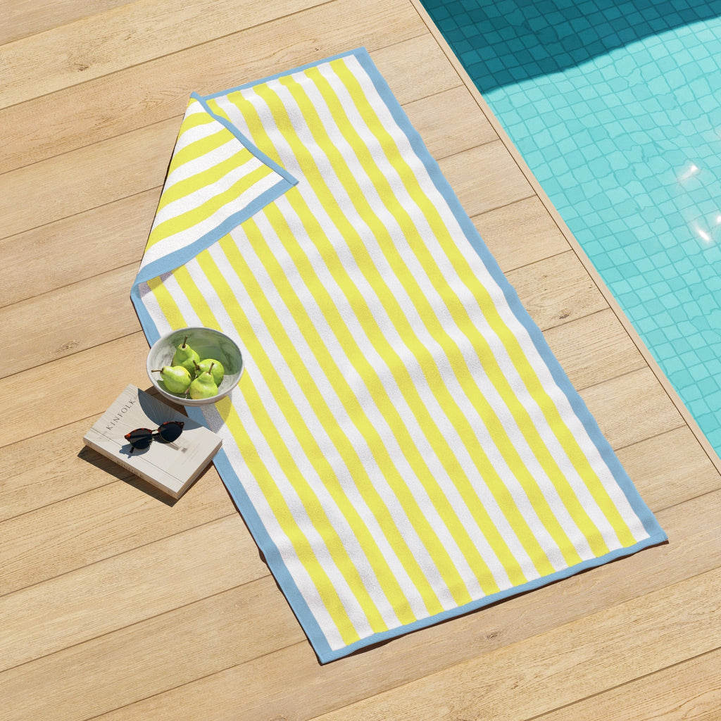 Oversized Striped Border Cabana Beach Towel - Santa Cruz