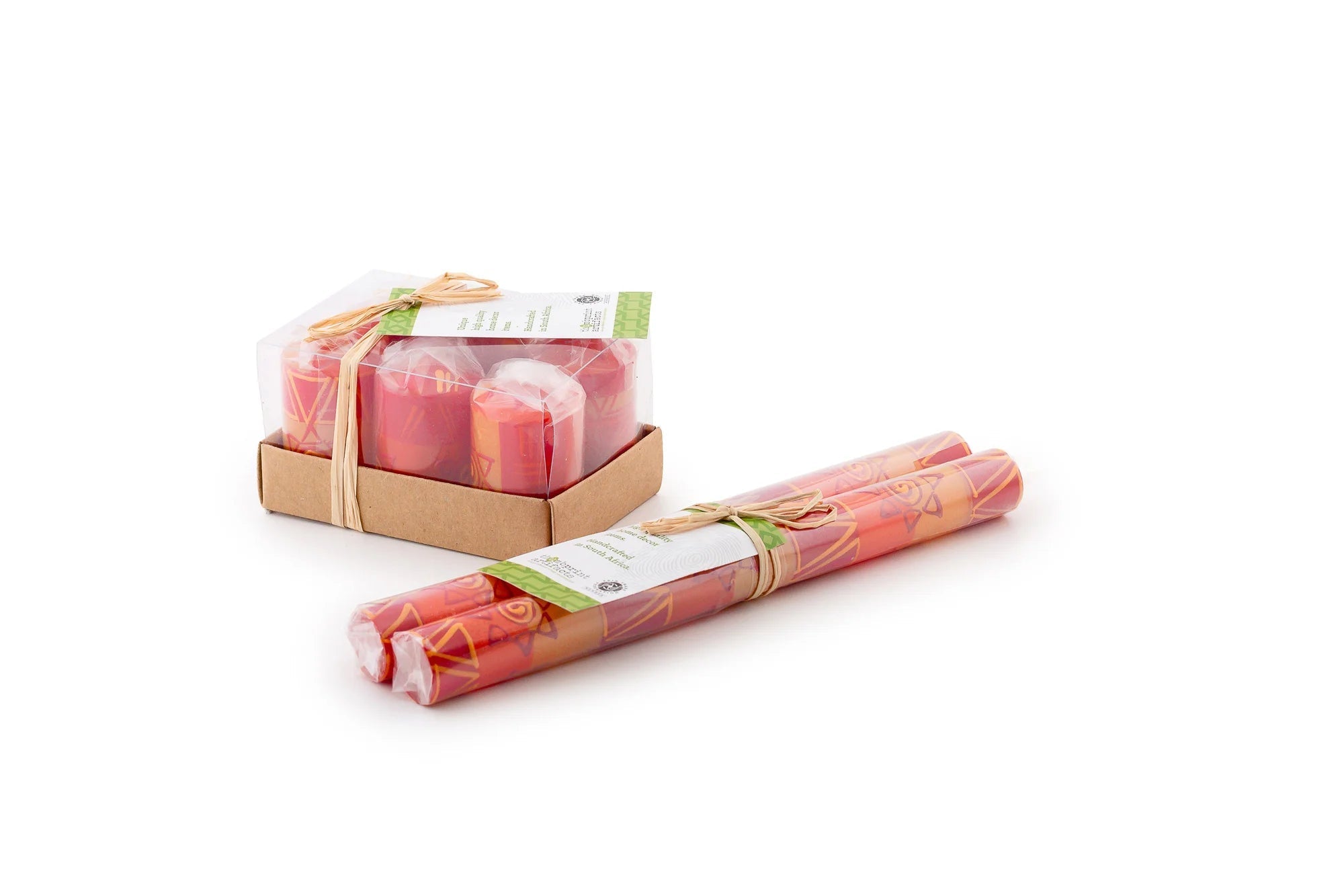 African Sunset Painted Candles