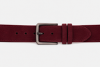 The Bari Burgundy Suede Leather Belt