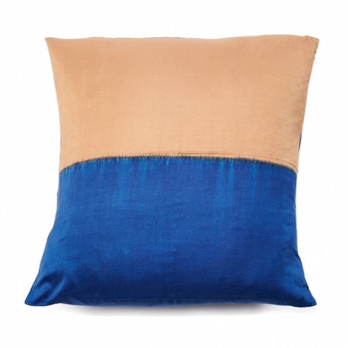 Aakar Mor Color Block Mulberry Silk Pillow - Che Cose Belle