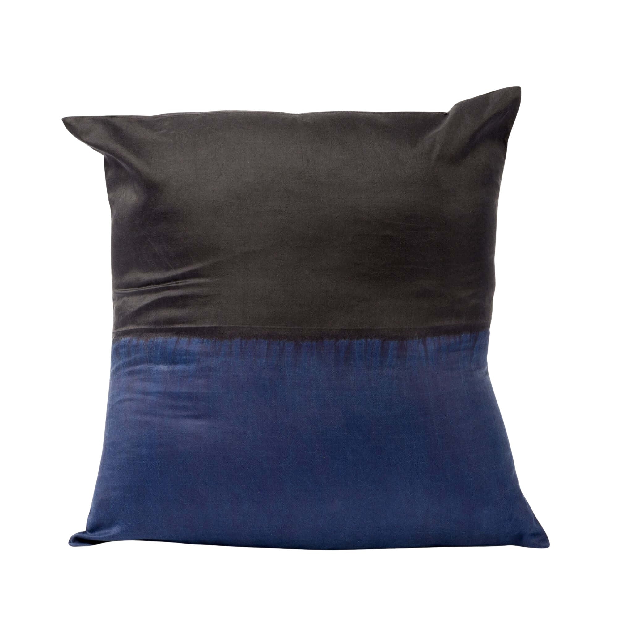 Aakar Mor Color Block Mulberry Silk Pillow - Che Cose Belle
