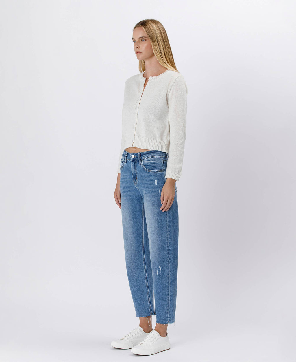 Lovervet by VERVET High Rise Mild Barrel Jeans: Her Possession