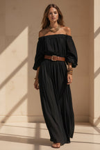Women's Off-Shoulder Balloon Sleeve Maxi Dress